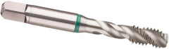 Guhring - M22x2.50 Metric 4 Flute 6H Modified Bottoming Spiral Flute Tap - Cobalt, Bright Finish, 4.689" OAL, Right Hand Flute, Right Hand Thread, D6/D7, Series 3918 - Apex Tool & Supply