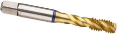 Guhring - 9/16-18 UNF 4 Flute 2B Modified Bottoming Spiral Flute Tap - Powdered Metal, TiN Finish, 3.591" OAL, Right Hand Flute, Right Hand Thread, H4/H5, Series 3911 - Apex Tool & Supply