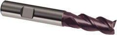 Guhring - 10mm, 22mm LOC, 10mm Shank Diam, 72mm OAL, 3 Flute, Solid Carbide Square End Mill - Single End, FIREX Finish, Spiral Flute, 41/43/45° Helix, Centercutting, Right Hand Cut, Right Hand Flute, Series 3892 - Apex Tool & Supply