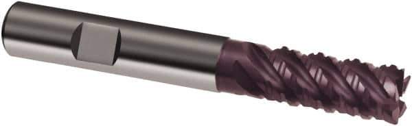 Guhring - 12mm, 26mm LOC, 12mm Shank Diam, 83mm OAL, 5 Flute, Solid Carbide Square End Mill - Single End, FIREX Finish, Spiral Flute, 45° Helix, Right Hand Cut, Right Hand Flute, Series 3890 - Apex Tool & Supply