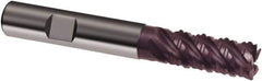 Guhring - 12mm, 26mm LOC, 12mm Shank Diam, 83mm OAL, 5 Flute, Solid Carbide Square End Mill - Single End, FIREX Finish, Spiral Flute, 45° Helix, Right Hand Cut, Right Hand Flute, Series 3890 - Apex Tool & Supply