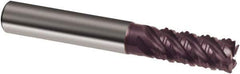Guhring - 12mm, 26mm LOC, 12mm Shank Diam, 83mm OAL, 5 Flute, Solid Carbide Square End Mill - Single End, FIREX Finish, Spiral Flute, 45° Helix, Right Hand Cut, Right Hand Flute, Series 3889 - Apex Tool & Supply