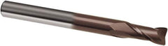 Guhring - 8mm, 16mm LOC, 8mm Shank Diam, 100mm OAL, 2 Flute, Solid Carbide Square End Mill - Single End, TiAlN Finish, Spiral Flute, 30° Helix, Right Hand Cut, Right Hand Flute, Series 3863 - Apex Tool & Supply