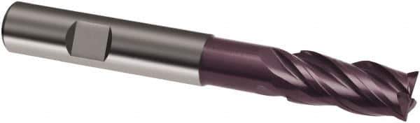 Guhring - 20mm, 38mm LOC, 20mm Shank Diam, 126mm OAL, 4 Flute, Solid Carbide Square End Mill - Single End, FIREX Finish, Spiral Flute, 35/38° Helix, Centercutting, Right Hand Cut, Right Hand Flute, Series 3838 - Apex Tool & Supply
