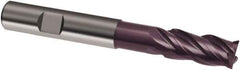 Guhring - 12mm, 26mm LOC, 12mm Shank Diam, 93mm OAL, 4 Flute, Solid Carbide Square End Mill - Single End, FIREX Finish, Spiral Flute, 35/38° Helix, Centercutting, Right Hand Cut, Right Hand Flute, Series 3838 - Apex Tool & Supply