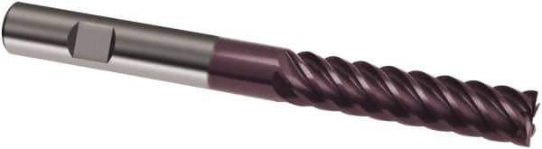Guhring - 10mm, 40mm LOC, 10mm Shank Diam, 100mm OAL, 6 Flute, Solid Carbide Square End Mill - Single End, FIREX Finish, Spiral Flute, 45° Helix, Right Hand Cut, Right Hand Flute, Series 3693 - Apex Tool & Supply