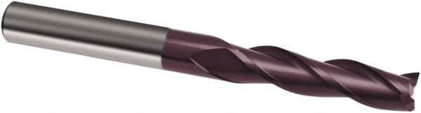 Guhring - 8mm, 40mm LOC, 8mm Shank Diam, 100mm OAL, 3 Flute, Solid Carbide Square End Mill - Single End, FIREX Finish, Spiral Flute, 30° Helix, Right Hand Cut, Right Hand Flute, Series 3680 - Apex Tool & Supply