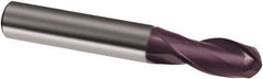 Guhring - 14mm Diam, 22mm LOC, 2 Flute Solid Carbide Ball End Mill - FIREX Finish, Single End, 83mm OAL, 14mm Shank Diam, Spiral Flute - Apex Tool & Supply