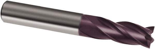 Guhring - 13mm, 26mm LOC, 13mm Shank Diam, 83mm OAL, 4 Flute, Solid Carbide Square End Mill - Single End, FIREX Finish, Spiral Flute, 30° Helix, Right Hand Cut, Right Hand Flute, Series 3678 - Apex Tool & Supply