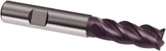 Guhring - 12mm, 26mm LOC, 12mm Shank Diam, 83mm OAL, 4 Flute, Solid Carbide Square End Mill - Single End, FIREX Finish, Spiral Flute, 40/42° Helix, Centercutting, Right Hand Cut, Right Hand Flute, Series 3630 - Apex Tool & Supply