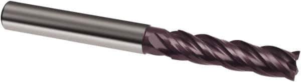 Guhring - 10mm, 40mm LOC, 10mm Shank Diam, 100mm OAL, 4 Flute, Solid Carbide Square End Mill - Single End, FIREX Finish, Spiral Flute, 35/38° Helix, Centercutting, Right Hand Cut, Right Hand Flute, Series 3627 - Apex Tool & Supply