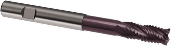 Guhring - 6mm, 13mm LOC, 6mm Shank Diam, 75mm OAL, 4 Flute, Solid Carbide Square End Mill - Single End, FIREX Finish, Spiral Flute, 30/32° Helix, Centercutting, Right Hand Cut, Right Hand Flute, Series 3600 - Apex Tool & Supply