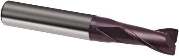 Guhring - 12mm, 22mm LOC, 12mm Shank Diam, 83mm OAL, 2 Flute, Solid Carbide Square End Mill - Single End, FIREX Finish, Spiral Flute, 30° Helix, Right Hand Cut, Right Hand Flute, Series 3561 - Apex Tool & Supply