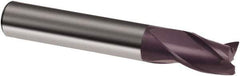 Guhring - 8mm, 9mm LOC, 8mm Shank Diam, 58mm OAL, 3 Flute, Solid Carbide Square End Mill - Single End, FIREX Finish, Spiral Flute, 30° Helix, Right Hand Cut, Right Hand Flute, Series 3558 - Apex Tool & Supply