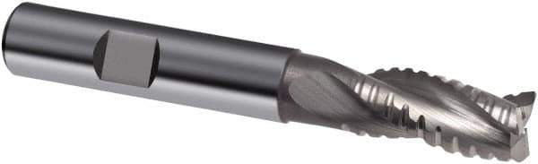 Guhring - 12mm, 26mm LOC, 12mm Shank Diam, 83mm OAL, 3 Flute, Solid Carbide Square End Mill - Single End, Uncoated, Spiral Flute, 29/30/31° Helix, Centercutting, Right Hand Cut, Right Hand Flute, Series 3469 - Apex Tool & Supply