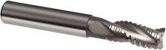 Guhring - 12mm, 26mm LOC, 12mm Shank Diam, 83mm OAL, 3 Flute, Solid Carbide Square End Mill - Single End, Uncoated, Spiral Flute, 29/30/31° Helix, Centercutting, Right Hand Cut, Right Hand Flute, Series 3468 - Apex Tool & Supply