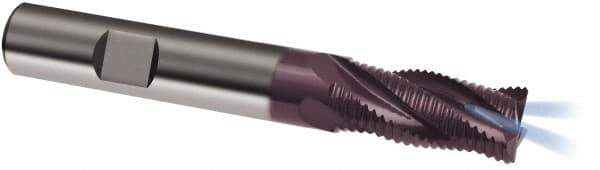 Guhring - 6mm Diam, Coarse Pitch, 13mm LOC, 4 Flute Solid Carbide Corner Chamfer Roughing End Mill - FIREX Finish, 57mm OAL, 6mm Shank Diam, Single End - Apex Tool & Supply