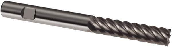 Guhring - 10mm, 40mm LOC, 10mm Shank Diam, 100mm OAL, 6 Flute, Solid Carbide Square End Mill - Single End, Uncoated, Spiral Flute, 45° Helix, Right Hand Cut, Right Hand Flute, Series 3313 - Apex Tool & Supply