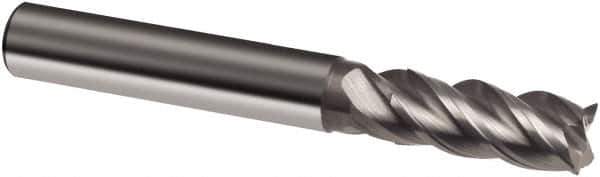 Guhring - 10mm, 22mm LOC, 10mm Shank Diam, 72mm OAL, 4 Flute, Solid Carbide Square End Mill - Single End, Uncoated, Spiral Flute, 40/42° Helix, Centercutting, Right Hand Cut, Right Hand Flute, Series 3202 - Apex Tool & Supply