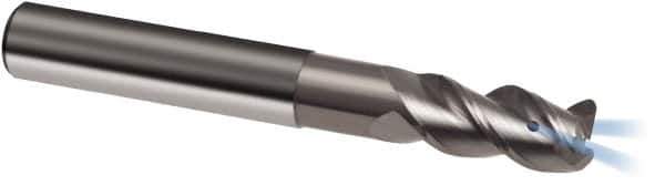 Guhring - 5/16", 7/16" LOC, 5/16" Shank Diam, 3" OAL, 3 Flute, Solid Carbide Square End Mill - Single End, Uncoated, Spiral Flute, 45° Helix, Right Hand Cut, Right Hand Flute, Series 3177 - Apex Tool & Supply