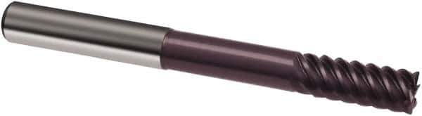 Guhring - 1/2", 1" LOC, 1/2" Shank Diam, 4-1/2" OAL, 6 Flute, Solid Carbide Square End Mill - Single End, FIREX Finish, Spiral Flute, 55° Helix, Right Hand Cut, Right Hand Flute, Series 3183 - Apex Tool & Supply