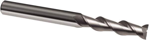 Guhring - 1/2", 2" LOC, 1/2" Shank Diam, 4-1/2" OAL, 2 Flute, Solid Carbide Square End Mill - Single End, Uncoated, Spiral Flute, 45° Helix, Right Hand Cut, Right Hand Flute, Series 3175 - Apex Tool & Supply