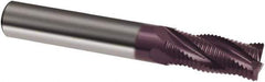 Guhring - 5/8" Diam, Coarse Pitch, 1-1/4" LOC, 4 Flute Solid Carbide Corner Chamfer Roughing End Mill - Uncoated, 3-1/2" OAL, 5/8" Shank Diam, Single End - Apex Tool & Supply