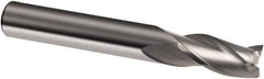 Guhring - 1/2", 1" LOC, 1/2" Shank Diam, 3" OAL, 3 Flute, Solid Carbide Square End Mill - Single End, Uncoated, Spiral Flute, 30° Helix, Right Hand Cut, Right Hand Flute, Series 3168 - Apex Tool & Supply