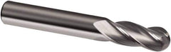 Guhring - 9/16" Diam, 1-1/8" LOC, 4 Flute Solid Carbide Ball End Mill - Uncoated, Single End, 3-1/2" OAL, 9/16" Shank Diam, Spiral Flute - Apex Tool & Supply