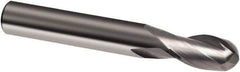 Guhring - 7/16" Diam, 1" LOC, 2 Flute Solid Carbide Ball End Mill - Uncoated, Single End, 2-3/4" OAL, 7/16" Shank Diam, Spiral Flute - Apex Tool & Supply