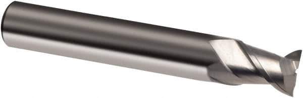 Guhring - 14mm, 14mm LOC, 14mm Shank Diam, 75mm OAL, 2 Flute, Solid Carbide Square End Mill - Single End, Uncoated, Spiral Flute, 45° Helix, Right Hand Cut, Right Hand Flute, Series 3310 - Apex Tool & Supply