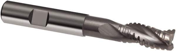 Guhring - 20mm, 38mm LOC, 20mm Shank Diam, 126mm OAL, 3 Flute, Solid Carbide Square End Mill - Single End, Uncoated, Spiral Flute, 29/30/31° Helix, Centercutting, Right Hand Cut, Right Hand Flute, Series 3471 - Apex Tool & Supply