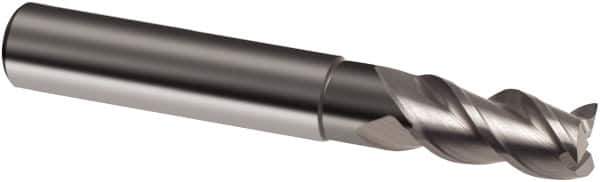Guhring - 10mm, 19mm LOC, 10mm Shank Diam, 72mm OAL, 3 Flute, Solid Carbide Square End Mill - Single End, Uncoated, Spiral Flute, 39/40/41° Helix, Centercutting, Right Hand Cut, Right Hand Flute, Series 3472 - Apex Tool & Supply