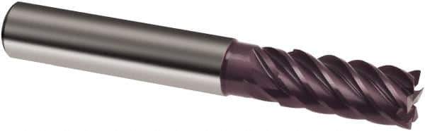 Guhring - 12mm, 26mm LOC, 12mm Shank Diam, 83mm OAL, 6 Flute, Solid Carbide Square End Mill - Single End, FIREX Finish, Spiral Flute, 44/45/46° Helix, Centercutting, Right Hand Cut, Right Hand Flute, Series 3631 - Apex Tool & Supply