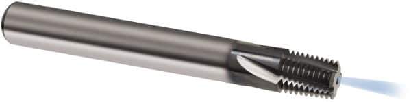Guhring - 1/8-27 NPTF, 0.2874" Cutting Diam, 4 Flute, Solid Carbide Helical Flute Thread Mill - Internal Thread, 9.88mm LOC, 64mm OAL, 8mm Shank Diam - Apex Tool & Supply