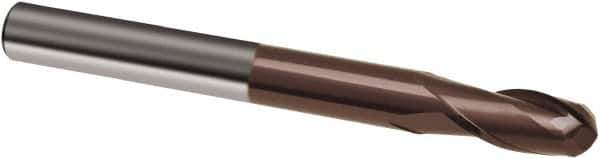 Guhring - 12mm, 24mm LOC, 12mm Shank Diam, 120mm OAL, 2 Flute, Solid Carbide Square End Mill - Single End, TiAlN Finish, Spiral Flute, 30° Helix, Right Hand Cut, Right Hand Flute, Series 3866 - Apex Tool & Supply