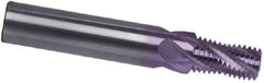 Guhring - 1/16-27 NPTF, 0.213" Cutting Diam, 3 Flute, Solid Carbide Helical Flute Thread Mill - Internal Thread, 0.39" LOC, 2-1/4" OAL - Apex Tool & Supply