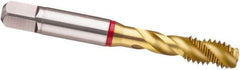 Guhring - 1-3/8 - 12 UNF 5 Flute 2B Modified Bottoming Spiral Flute Tap - Powdered Metal, TiN Finish, 6.693" OAL, Right Hand Flute, Right Hand Thread, H6/H7, Series 3995 - Apex Tool & Supply