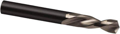 Guhring - 8.3mm 130° Parabolic Flute High Speed Steel Screw Machine Drill Bit - Bright Finish, Left Hand Cut, 37mm Flute Length, 79mm OAL, Cone Relief Point, Straight Shank - Apex Tool & Supply