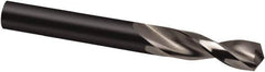 Guhring - 25/32" 130° Parabolic Flute High Speed Steel Screw Machine Drill Bit - Oxide Finish, Right Hand Cut, 66mm Flute Length, 131mm OAL, Cone Relief Point, Straight Shank - Apex Tool & Supply