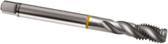 Guhring - M16x2.00 Metric 3 Flute 6H Modified Bottoming Spiral Flute Tap - Cobalt, Bright Finish, 110mm OAL, Right Hand Flute, Right Hand Thread, D6/D7, Series 822 - Apex Tool & Supply