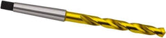 Guhring - 7/8", 2MT 118° Point High Speed Steel Taper Shank Drill Bit - TiN Finish, 150mm Flute Length, 248mm OAL, Spiral Flute, Series 654 - Apex Tool & Supply