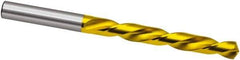 Guhring - 6.1mm 118° High Speed Steel Jobber Drill - TiN Finish, Left Hand Cut, Spiral Flute, 101mm OAL, Cone Relief Point - Apex Tool & Supply