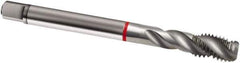 Guhring - M30x3.50 Metric 5 Flute 6H Modified Bottoming Spiral Flute Tap - Cobalt, Bright Finish, 180mm OAL, Right Hand Flute, Right Hand Thread, D8/D9, Series 823 - Apex Tool & Supply