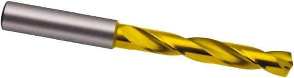 Guhring - 12.8mm 140° Solid Carbide Jobber Drill - TiN Finish, Right Hand Cut, Spiral Flute, 124mm OAL, SF Point - Apex Tool & Supply