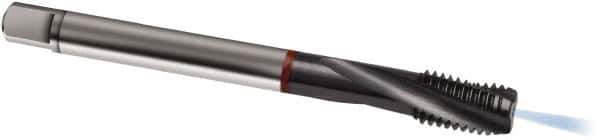 Guhring - M18x1.50 Metric Fine 4 Flute 6HX Modified Bottoming Spiral Flute Tap - Cobalt, TiCN Finish, 110mm OAL, Right Hand Flute, Right Hand Thread, D4/D5, Series 1200 - Apex Tool & Supply