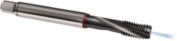 Guhring - M6x1.00 Metric 3 Flute 6HX Modified Bottoming Spiral Flute Tap - Cobalt, TiCN Finish, 80mm OAL, Right Hand Flute, Right Hand Thread, D4/D5, Series 1188 - Apex Tool & Supply