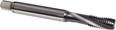 Guhring - M5x0.80 Metric 3 Flute 4HX Modified Bottoming Spiral Flute Tap - Powdered Metal, TiCN Finish, 70mm OAL, Right Hand Flute, Right Hand Thread, D3, Series 1061 - Apex Tool & Supply