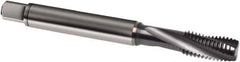 Guhring - M10x1.00 Metric Fine 3 Flute 4HX Modified Bottoming Spiral Flute Tap - Powdered Metal, TiCN Finish, 90mm OAL, Right Hand Flute, Right Hand Thread, D4, Series 1062 - Apex Tool & Supply