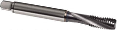 Guhring - #6-32 UNC 3 Flute 3BX Modified Bottoming Spiral Flute Tap - Powdered Metal, TiCN Finish, 56mm OAL, Right Hand Flute, Right Hand Thread, H3, Series 1063 - Apex Tool & Supply